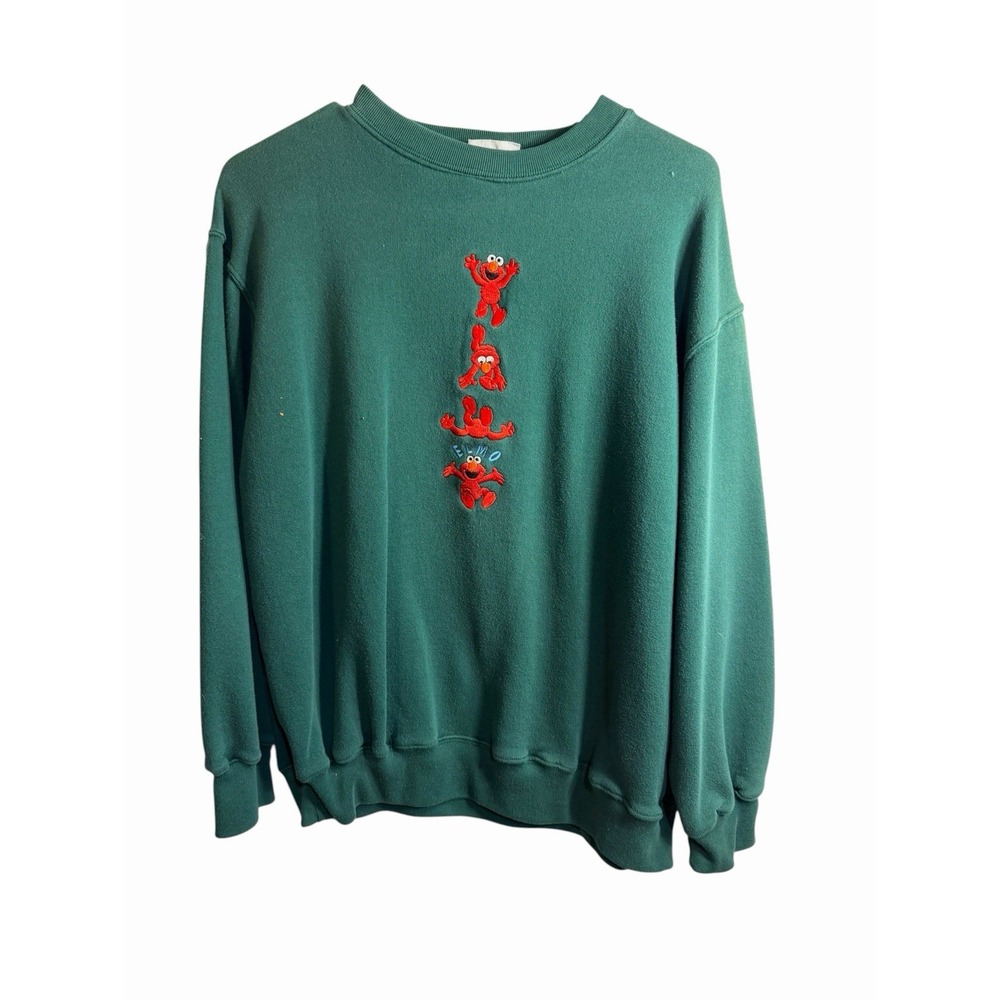 sesame street boys vintage green long sleeve ELMO sweatshirt size large